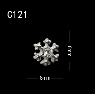 C121 10 шт./лот Рождественская елка шляпа снеговик Санта Клаус украшения для ногтей сплав Металл DIY 3D аксессуары из стразов - Цвет: C121