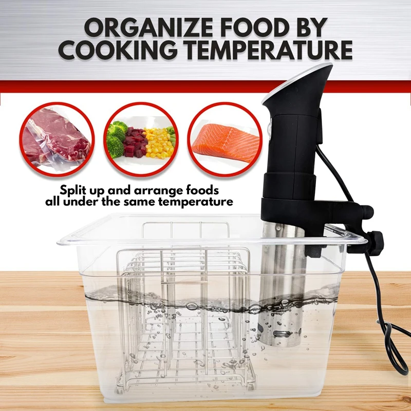 Sous Vide контейнер Rack-хромированные разделители из нержавеющей стали(5) водяная Ванна аксессуары для приготовления пищи отделяет пластиковые пакеты для