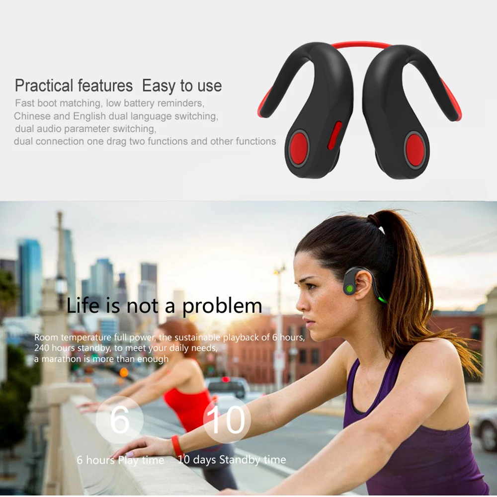 Leegoal BT DK беспроводные bluetooth наушники с костной проводимостью водонепроницаемые
