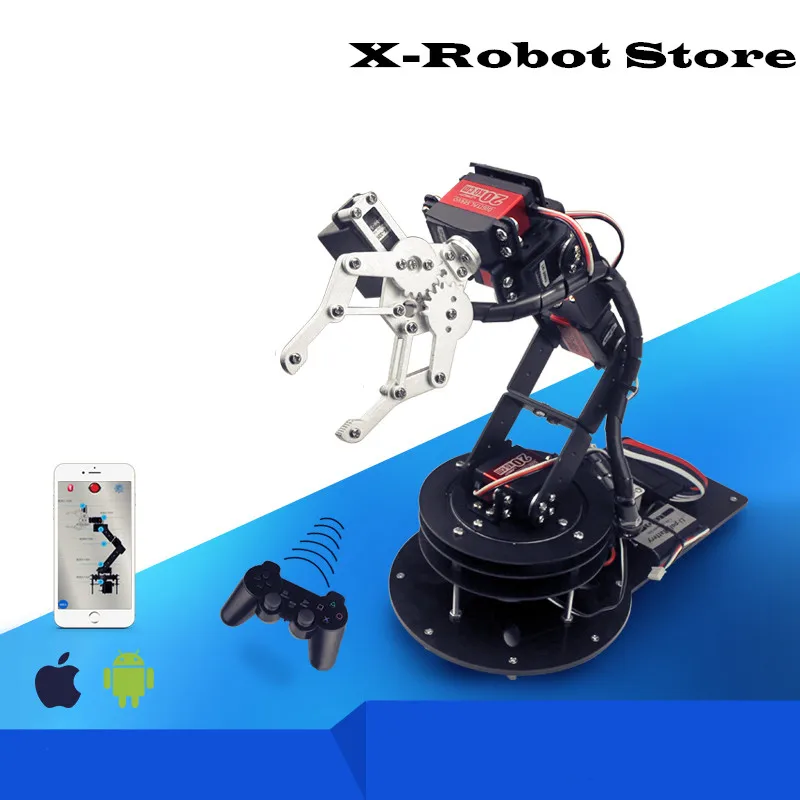 6DOF механический роботический рука с основанием / пультом ДУ приложения DIY промышленный робот Arduino серво набор RC partsrobotaccessories на.