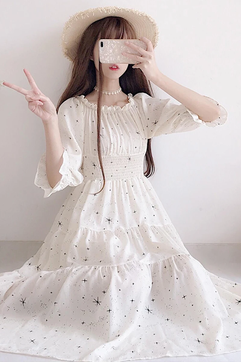 Летнее платье 2019 колледж женский harajuku студенческий корейский художественный