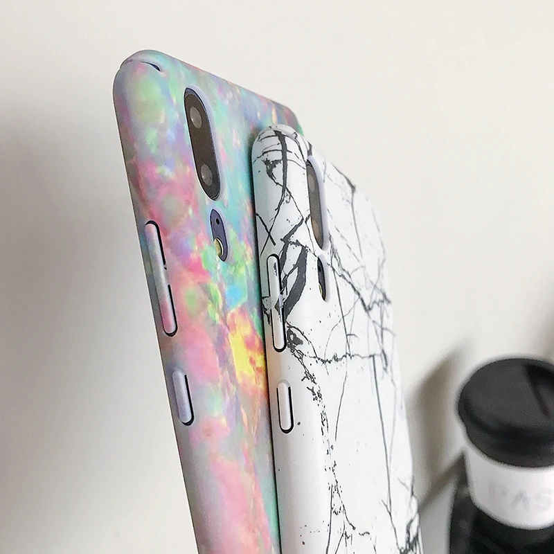 Жесткие чехлы под мрамор для huawei P20 Mate20 Pro Lite цветной камень PC чехол для Honor 10 10Lite Nova4 P Smart