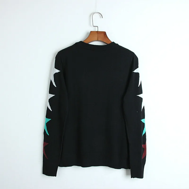 New Sweet Sweaters For Women Mid Long 2018 Autumn Jacquard Heart Love Female Loose Pullover Stars Full Sleeves Top Runway Jumper | Женская