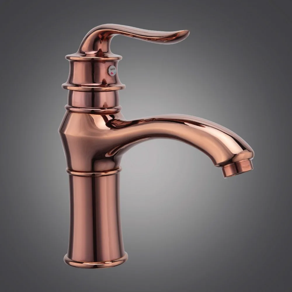 Бесплатная доставка Оптовая продажа кран для ванной комнаты из розового золота с