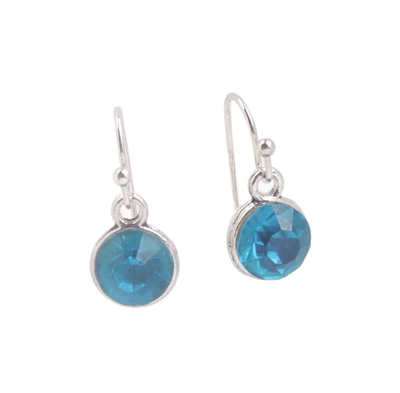 

12Pairs Of Fashion Silver Color Tone Birthstone Drop Earrings