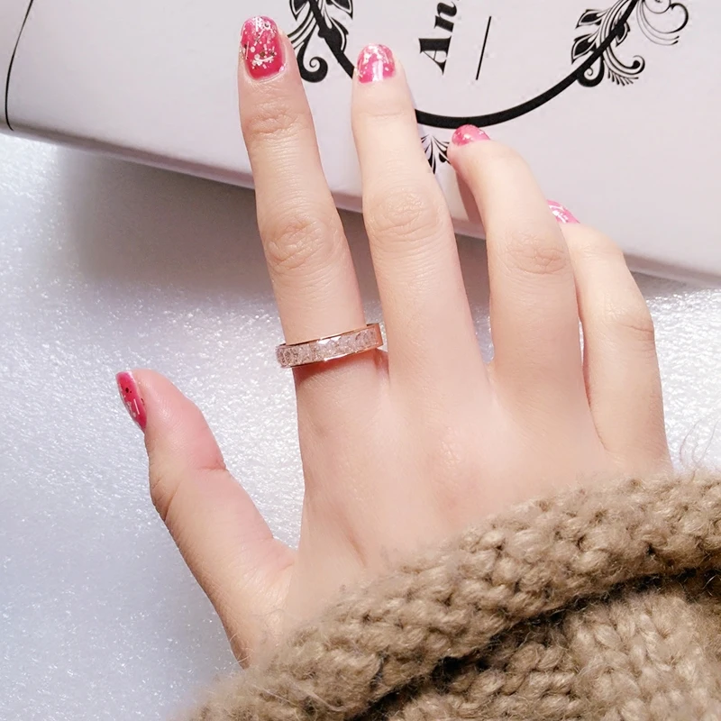 YUN RUO кольцо из розового золота с разноцветным цирконием для женщин и девочек