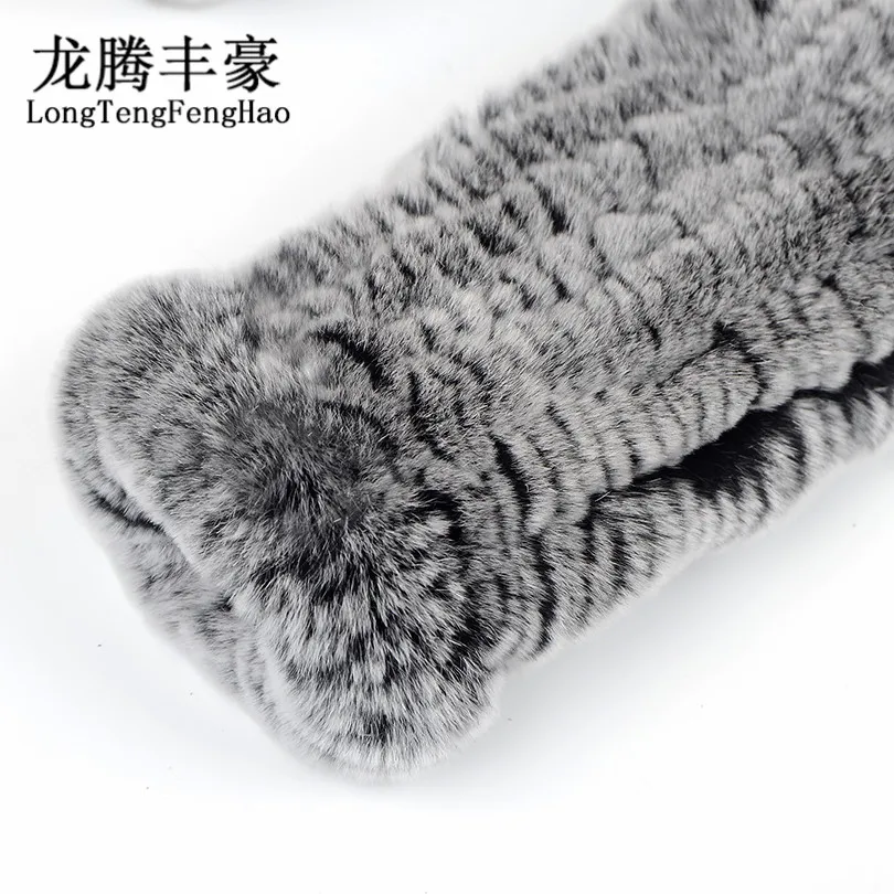 Женские вязаные варежки теплые перчатки из натурального меха кролика 8 цветов