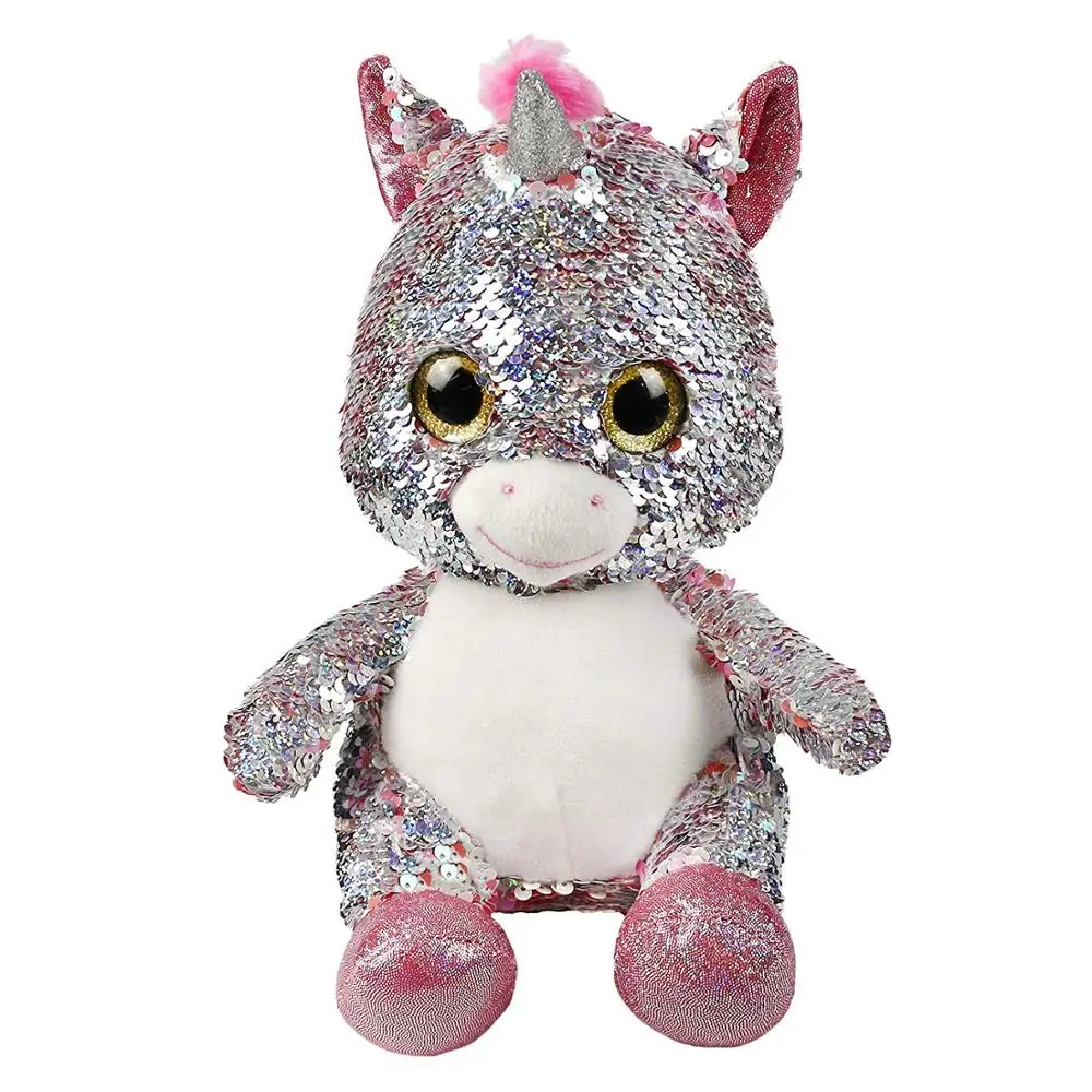 Бесплатная доставка переворачиваемые блестки набивные единороги плюшевые