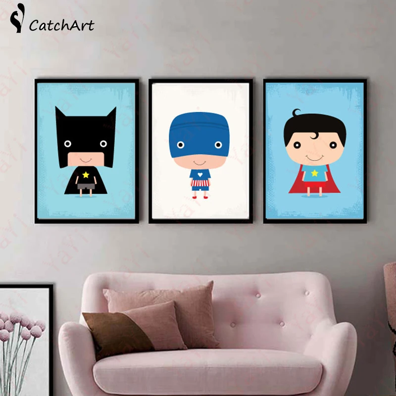 Детский модный домашний декор мультяшный супергерой с Мстителями Бэтменом