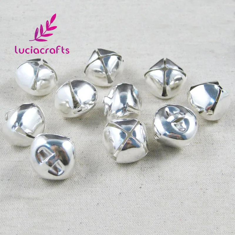 Lucia crafts 12 шт 20 мм Серебряные Колокольчики Подвески Металлические Подвески подходят для украшения рождественской елки DIY украшения H0111