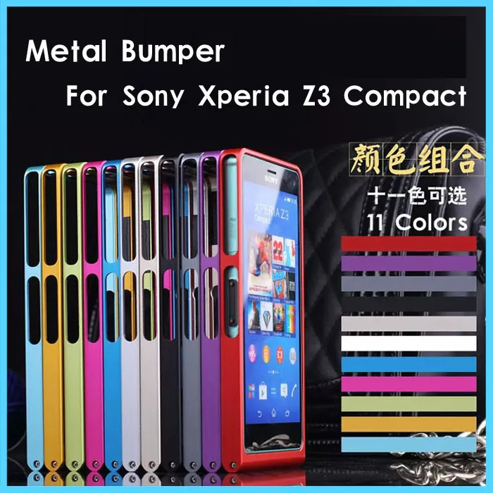 Алюминиевый металлический бампер для Sony Z 3 Compact D5803 чехол Xperia Z3 Mini Z3Mini D5833|case cover|covers