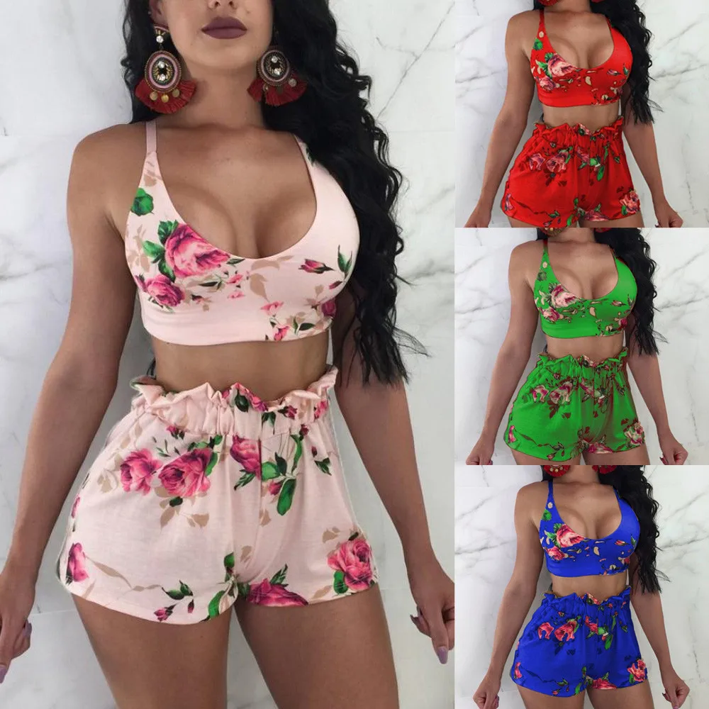 Женский спортивный костюм из 2 предметов комплект с шортами блузка без рукавов