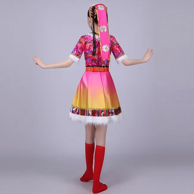 

New Tibetan Dance Costume Child Adult Tibetan Sleeve Tibetan Mongol National Performance Costume Female