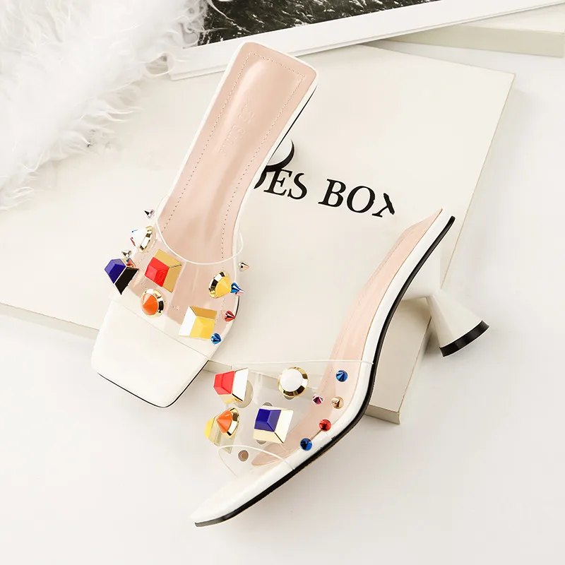 Pensamiento Summer Women Slippers High heels Sandals Fashion Candy colors Female Flip Flops Casual Vacation Jelly Shoes Woman