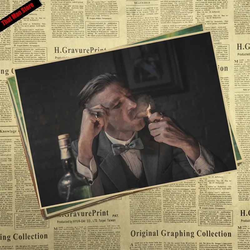 That man Store Peaky blinder фильм крафт-бумага Плакат Бар Кафе Винтаж Высокое качество печать рисунок ядро декоративная живопись