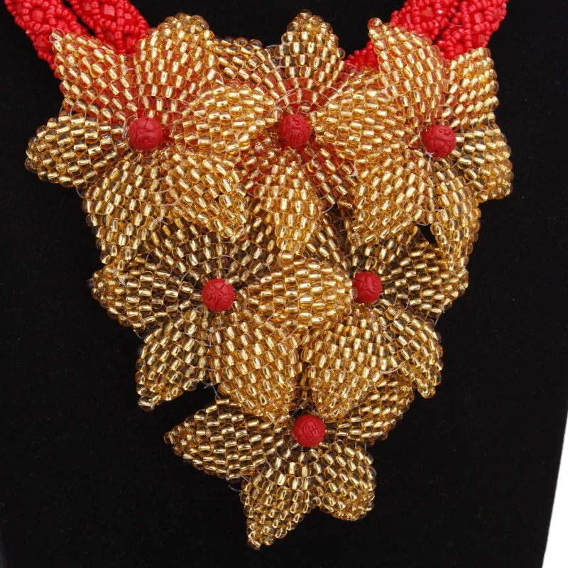 Dudo роскошный комплект ювелирных изделий из красного и золотого Дубая набор