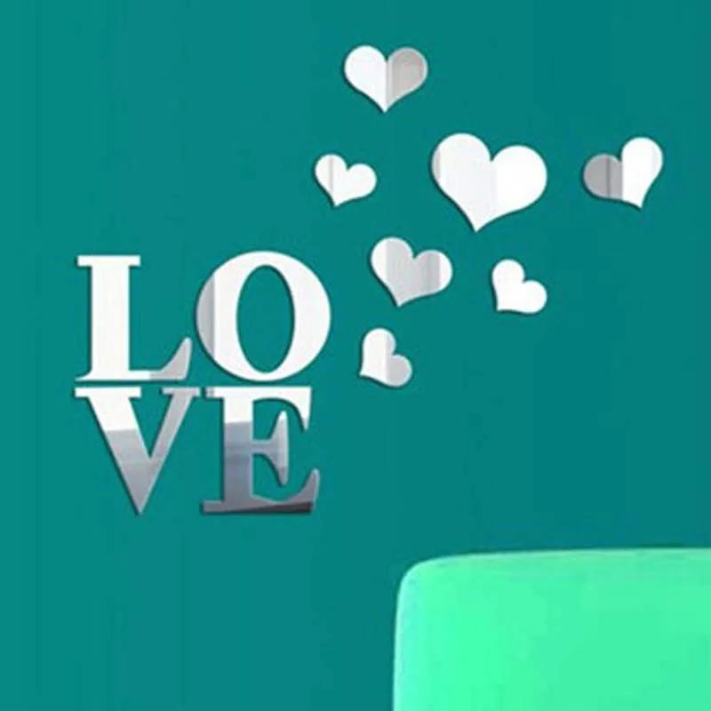 2018 новый креативный любовь акриловое зеркало настенная наклейка сделай сам