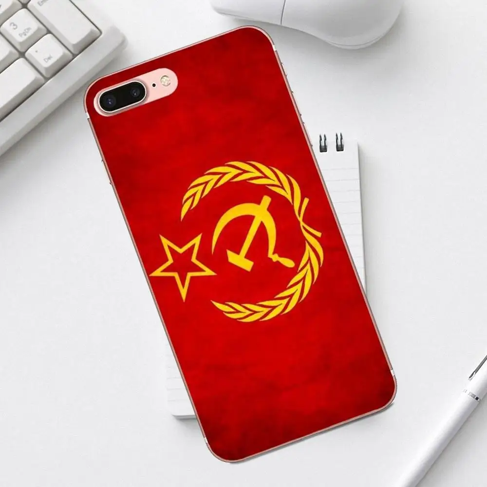 Любовь СССР Гранж флаг для iPhone X XS Max XR 4 4S 5 5C SE 6 6S 7 8 Plus Galaxy A3 A5 J1 J3 J5 J7 2017 тонкий |