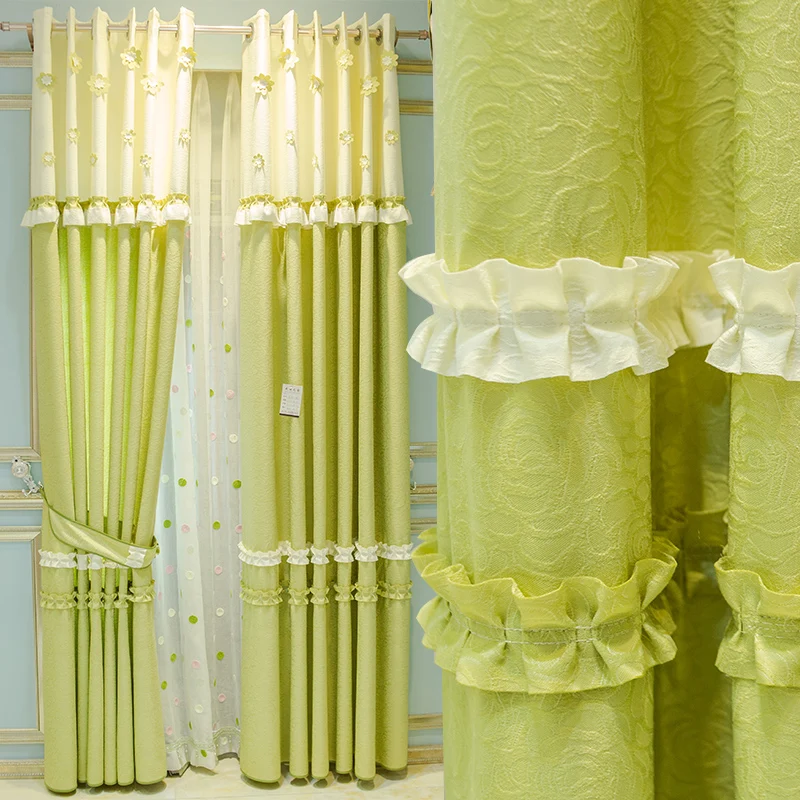 Шторы Бесплатная доставка! 2 шт./лот сладкая принцесса светлые пасторальные с