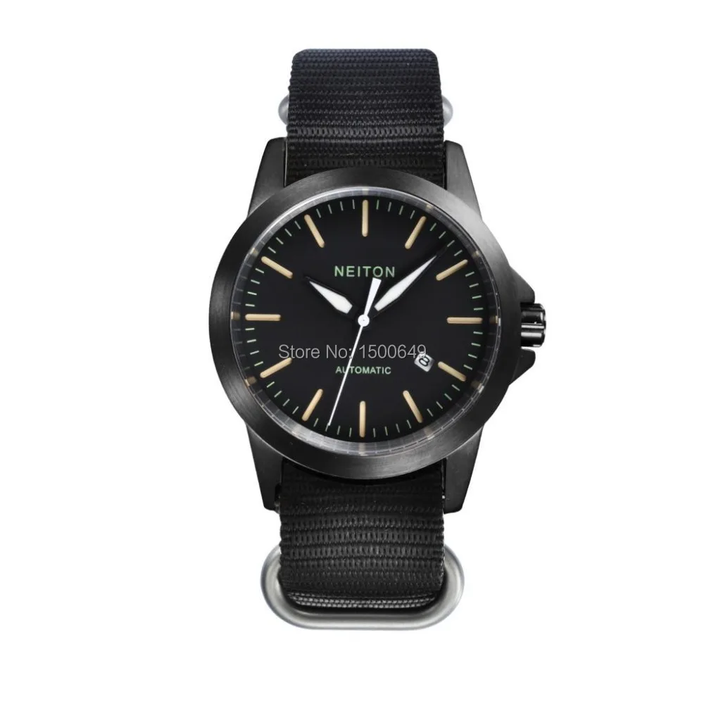 

Neiton Sapphire Glass 42mm Luminous Automatic Movement Black Watch men E1288