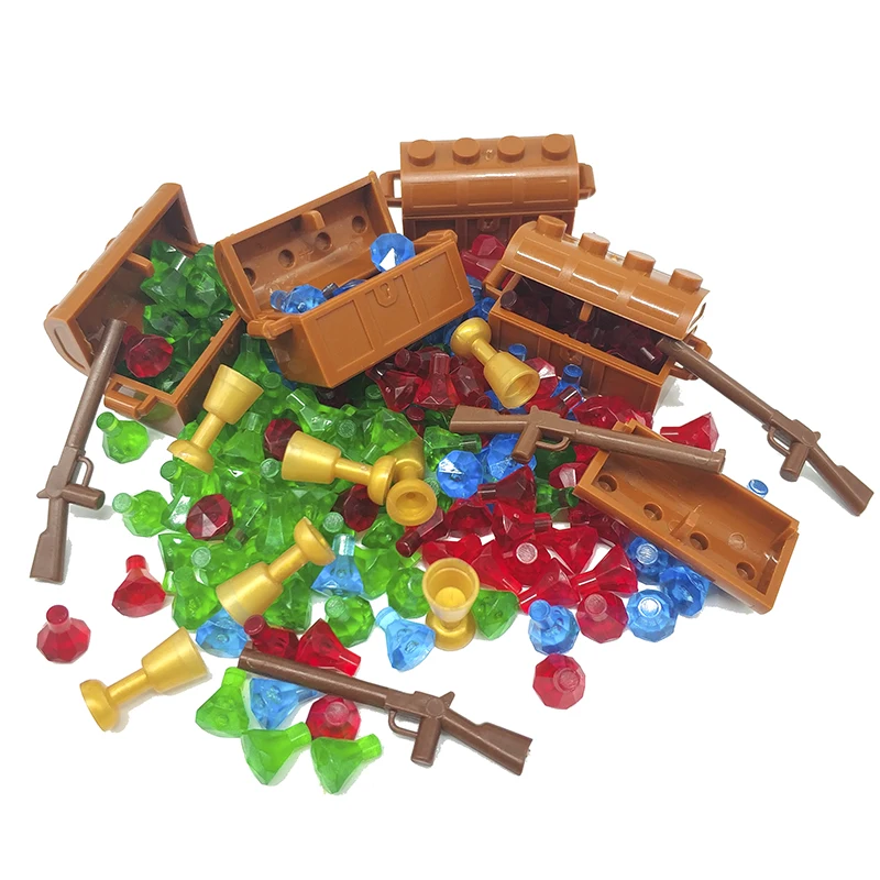

Pirates of the Caribbean City Parts Building Blocks Treasure Diamond Gem Stone Jewelry MOC Bricks Toys Compatible Friends C081