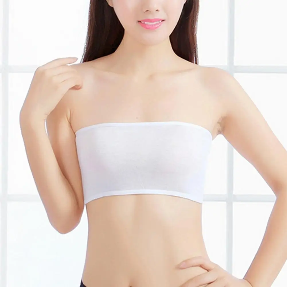 Летняя мода черный без бретелей однотонный 4 вида цветов модальный бесшовный