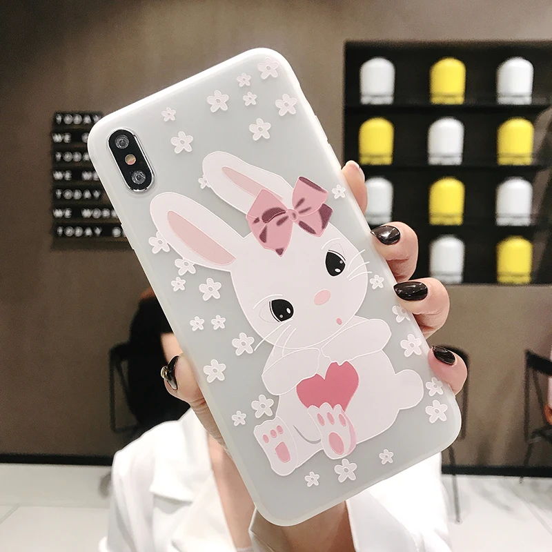 Милый чехол для телефона с рисунком в виде животного iPhone XS Max XR X 5S SE 6 6s 7 8 Plus мягкая