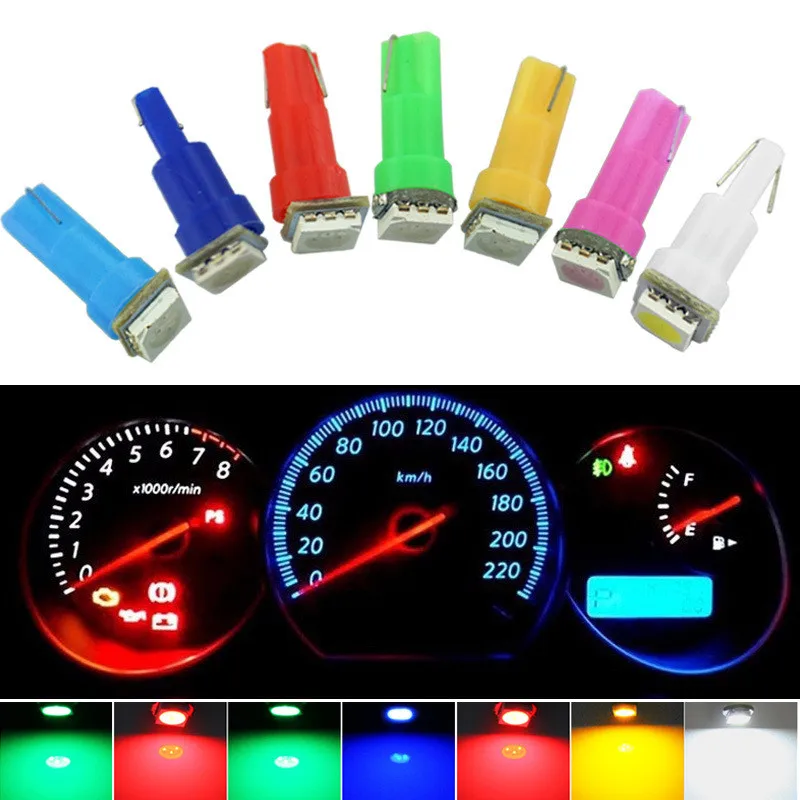 10 шт./лот авто интерьер автомобиля супер яркий T5 Led 1 SMD DC 12V свет керамическая