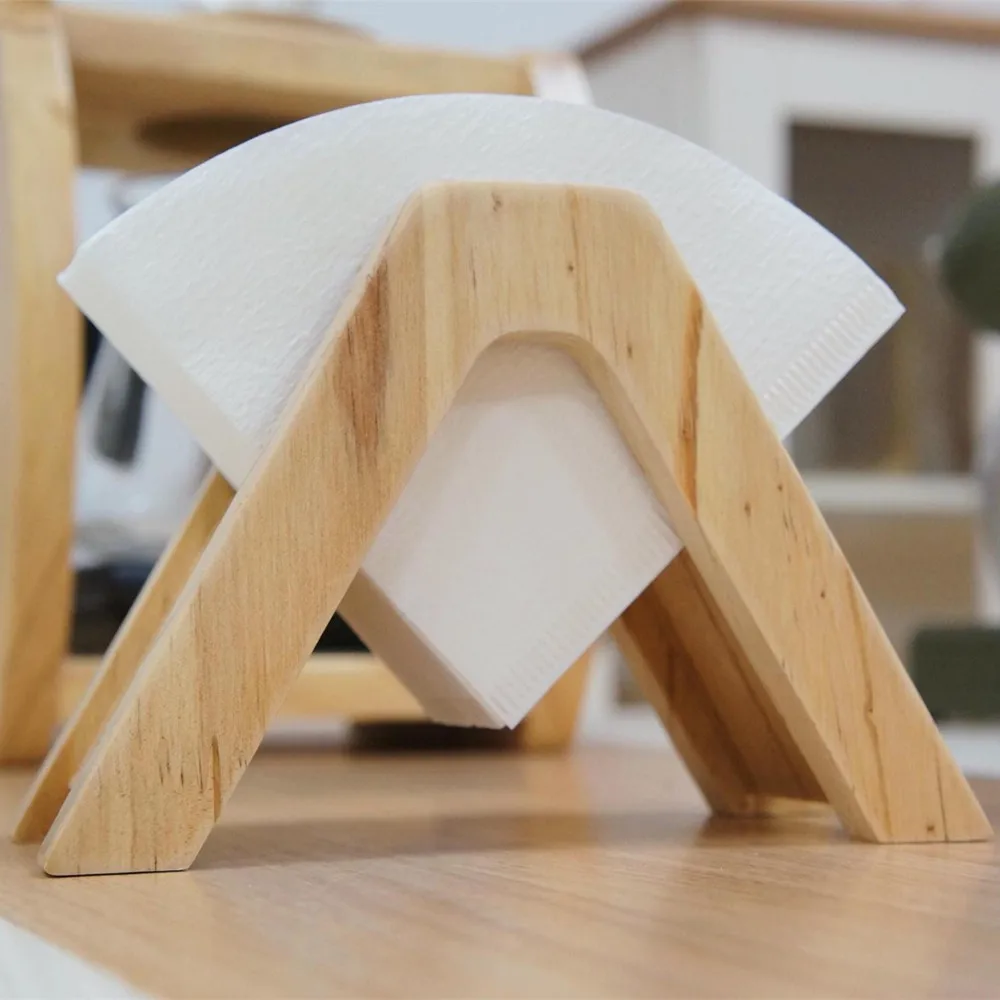 Деревянный держатель для бумаги с фильтром кофе диспенсер стойка хранения