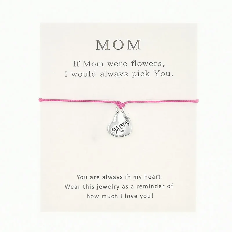 Браслет желаний подарок маме простые красные браслеты-шармы ювелирные изделия