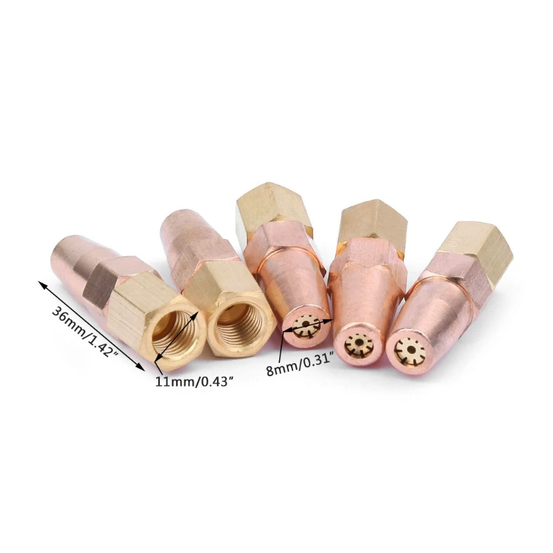 

5Pcs oxy propane gas welding nozzle welding tips holder for H01-6 welding torch