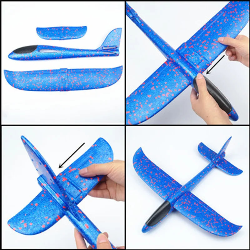 48 см светодиодный светильник игрушки самолет дети DIY ручной бросок Летающий планер самолет светится в темноте игрушки для детей модель самолета из пены G