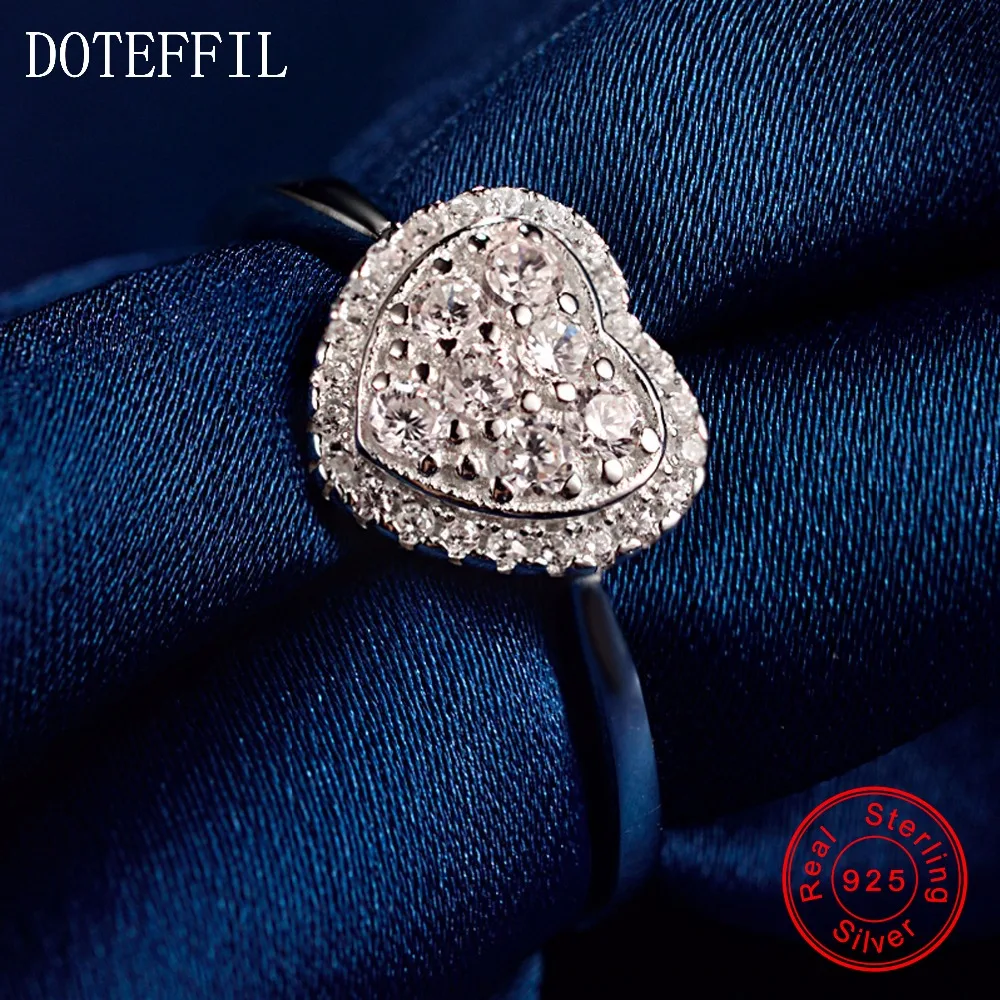 

New Arrivals Sterling Silver Heart Rings Woman Charm High Quality 100% 925 Silver Rings Luxury Fashion Jewelry