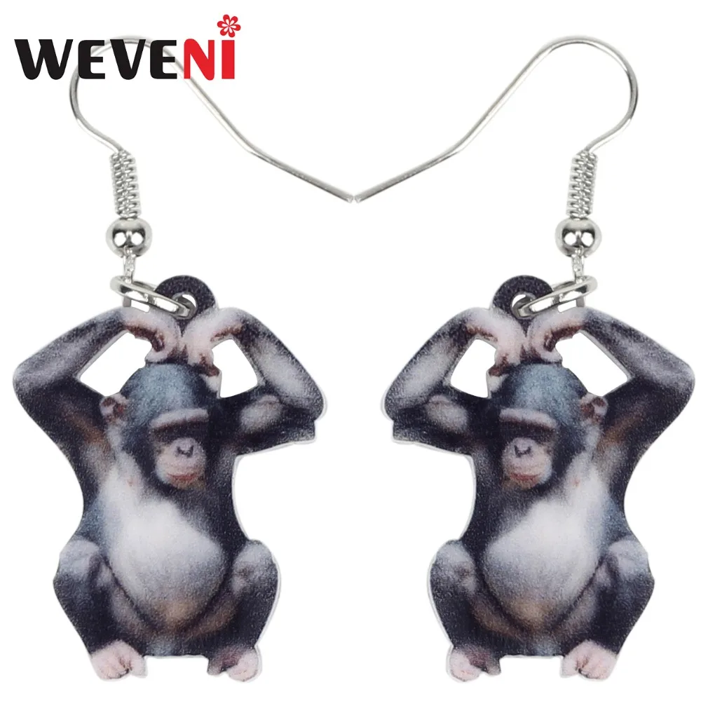 WEVENI акриловые милые серьги с рисунком апельсина Gorilla новые длинные висячие
