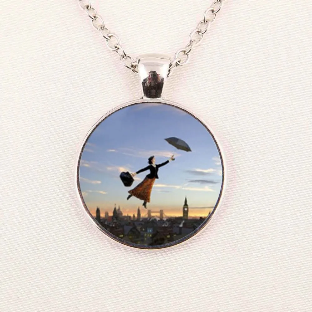 Оптовая продажа Мэри Поппинс ожерелье колье с кулоном из стеклянного ювелирные