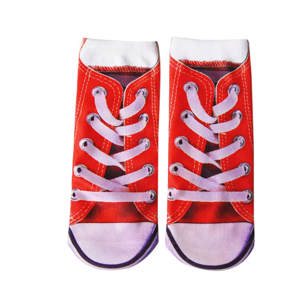 Новые мужские и женские хлопковые короткие носки с 3D принтом Crazy милые низким