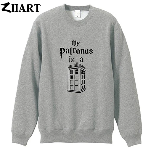 GRAY Doctor who my patrous is a Tardis police box, одежда для пар, мужская хлопковая осенне-зимняя флисовая толстовка для мальчиков - Цвет: GRAY