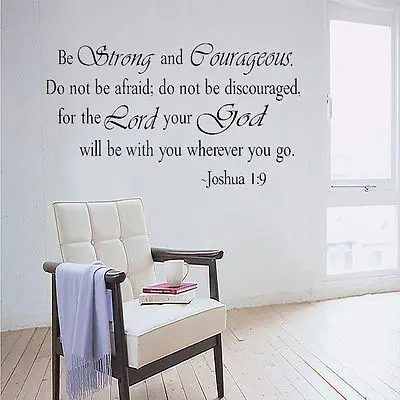 2019 новые современные наклейки на стену персонаж быть сильным и смелым Джошуа 1:9