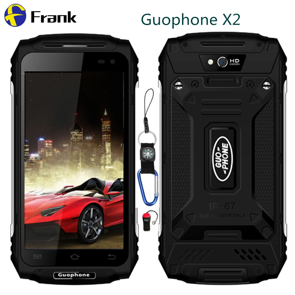 Оригинальный водонепроницаемый смартфон GUOPHONE X2 ОЗУ 2 Гб ПЗУ 16 ГБ 4G LTE IP67 Android 1280*720 5
