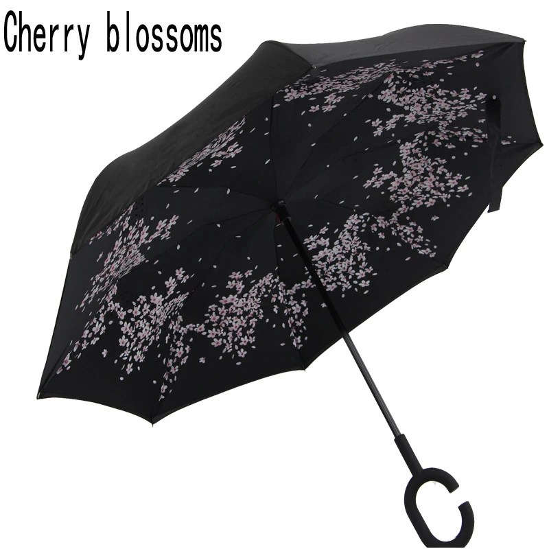 Ветрозащитный Зонт с обратной стороны двухслойный перевернутый зонт