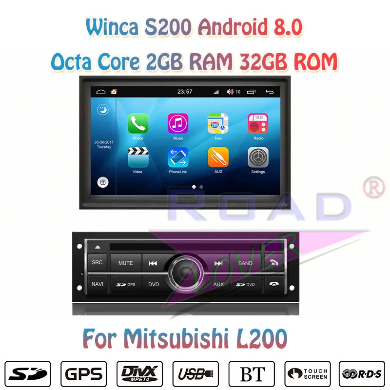 Winca S200 Android 8,0 автомобильный DVD плеер Радио Для Mistubishi LC200 Стерео gps навигация Automagnitol 2 Din Восьмиядерный - Цвет: 8.0 2G 32G Octa Core