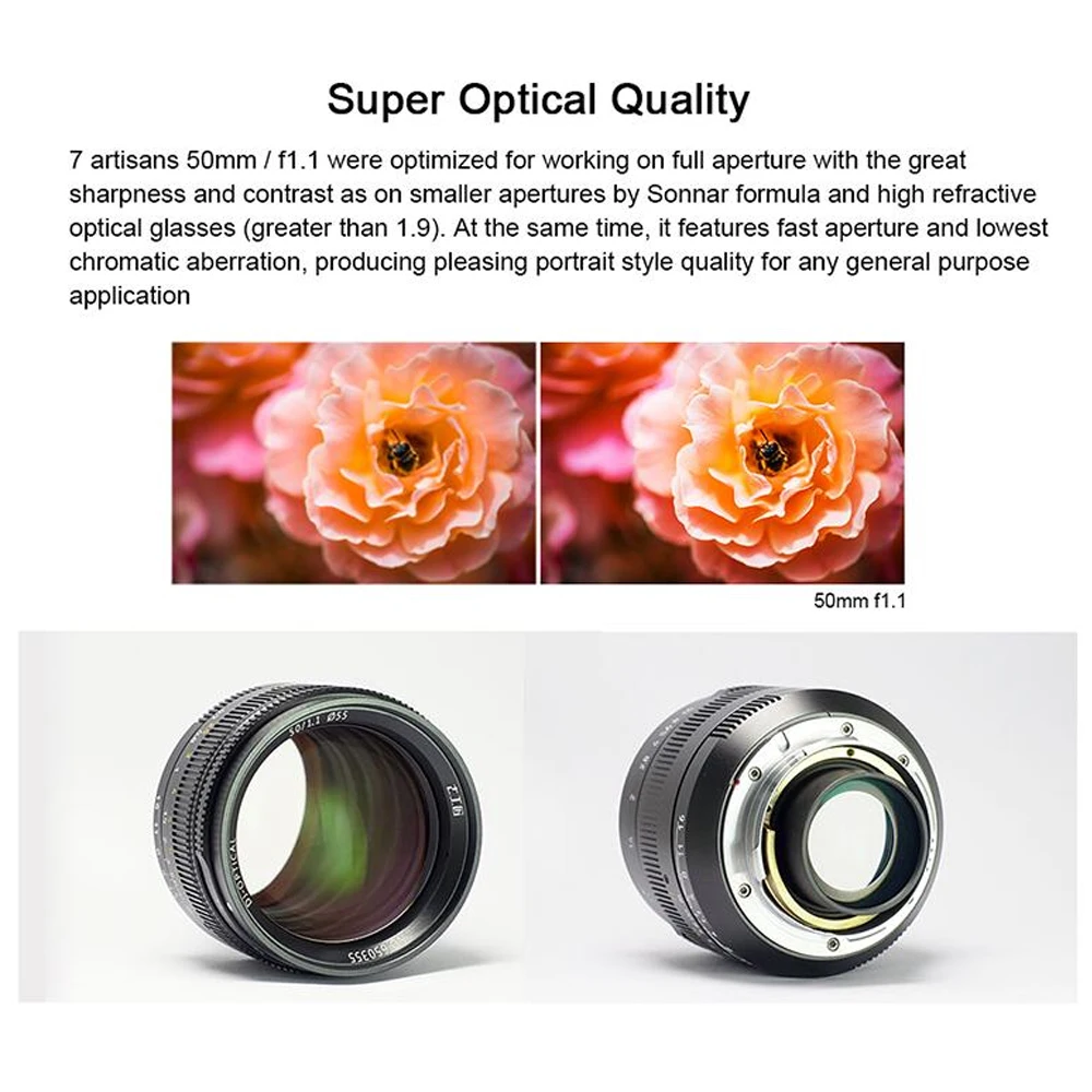 7 artisans 50 мм F1.1large Aperture Paraxial M-mount Prime Lens для камеры Leica M240 M3 M5 M6 M7 M8 M9 M9p M10 | Электроника