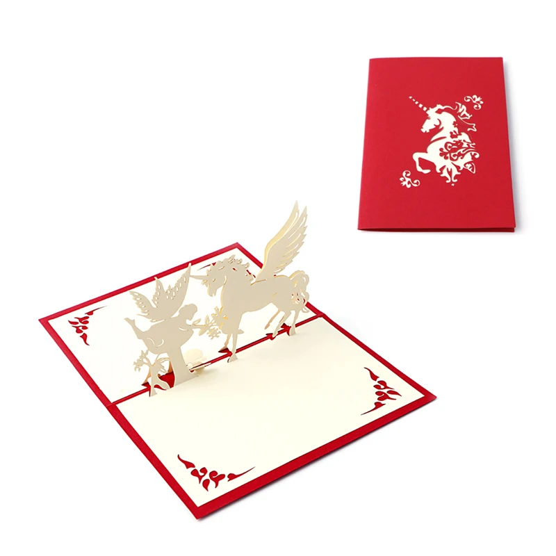 3D выскоченная бумага лазерная резка поздравительные открытки креативные ручной