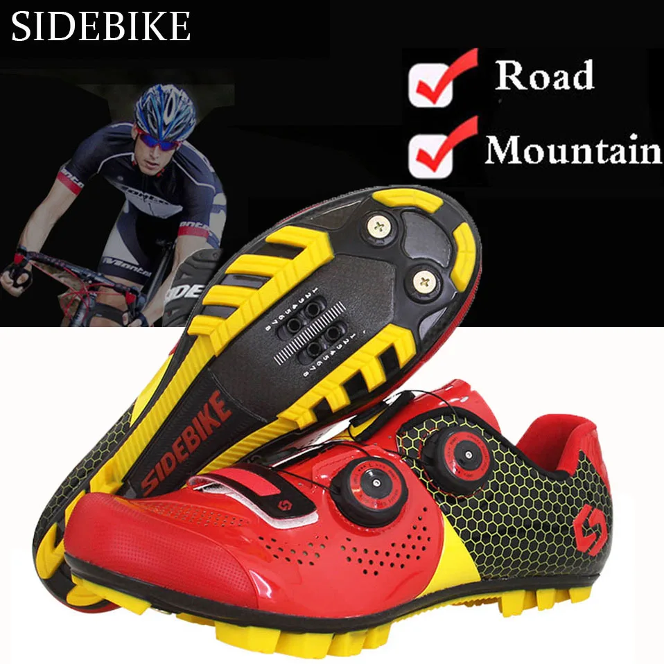 

SIDEBIKE Cycling Shoes MTB spd Breathable Road Bike Shoes Ultra Light 317g/single Carbon Fiber Sole Self-Locking Bicycle Shoes