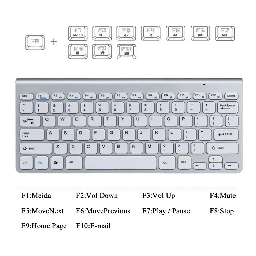 Мини мультимедийная клавиатура мышь комбо набор беспроводная и для ноутбук