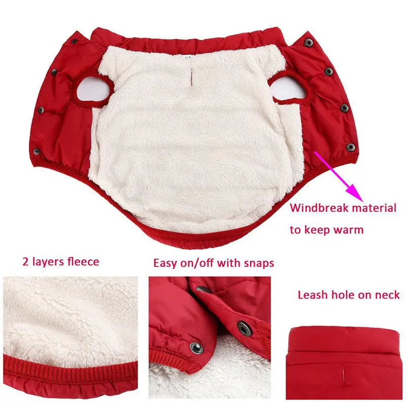 Зимняя Теплая стеганая Одежда для собак пуховая парка водонепроницаемый жилет