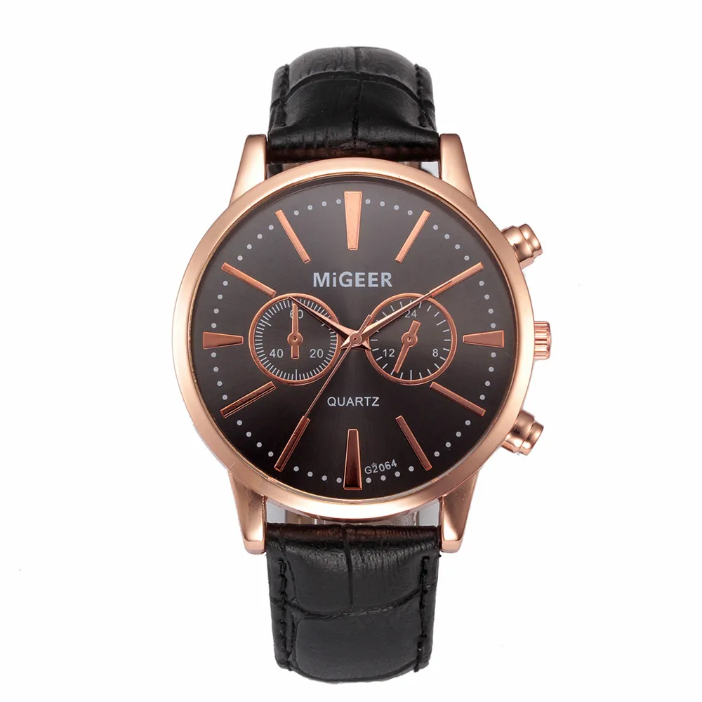 2018 Ретро дизайн кожаный ремешок аналог кварцевый сплав ремень наручные