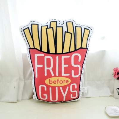 Red Fries Милые Креативные декоративные подушки INS в стиле 3D мультяшная короткая плюшевая игрушка подушка ультра-мягкая имитация косметики продукты обувь подушки - Цвет: Red Fries