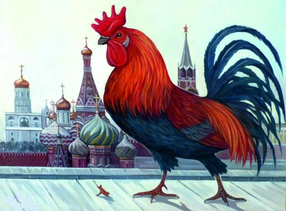 Рукоделие Diy Алмазная картина крестиком Петух Курица животное полностью