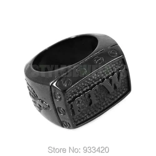 Мужское кольцо из нержавеющей стали серебристое черное золотистое | Украшения и